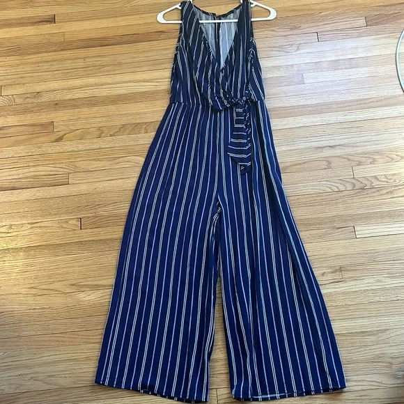 Navy and white striped Soprano jumpsuit - Picture 1 of 3